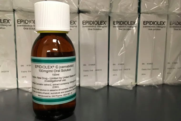 FILE – This May 23, 2017 file photo shows GW Pharmaceuticals' Epidiolex, a medicine made from the marijuana plant but without THC.