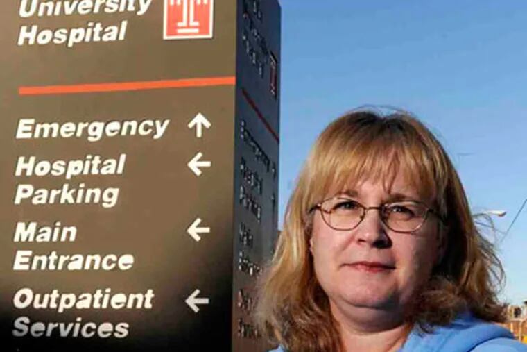 Nurse Joan Meissler, 53, was severely beaten in June by a patient in Temple University Hospital's emergency room. (Clem Murray / Staff Photographer)