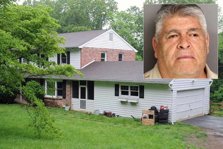 Salvador Lemus (inset) was arrested at this rented house on Oak Tree Road in East Marlborough Township.