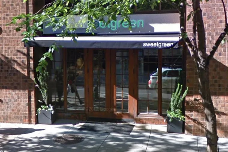 Sweetgreen salad restaurants in Philadelphia, including this one on Walnut Street, went cashless in 2017. A City Council bill would require businesses to accept cash.