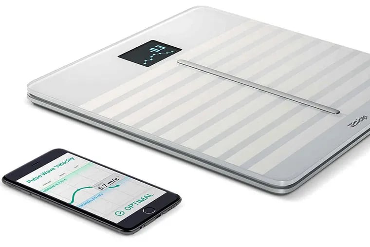 Withings' Body Cardio is a smartphone-connected scale with features including cardio health assessment, BMI, and body composition. ($179.95).