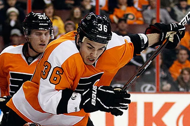 Zac Rinaldo was fined a total of $5,000 for two separate instances in the Flyers' loss to the Devils. (Yong Kim/Staff file photo)