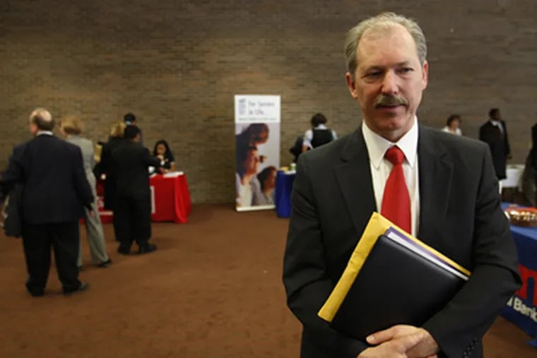 Bruce M. Weissberg of Haddon Township, a laid-off IT manager, at Rutgers' job fair. "Last year, I got 20 calls a week from people wanting to hire me," he says. "This year, I'm happy to get one call." (Michael S. Wirtz / Staff Photographer)
