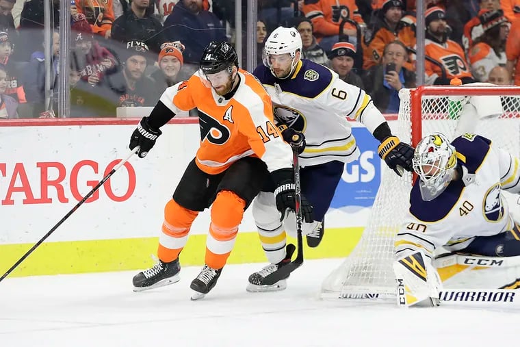Sean Couturier had two assists when the Flyers beat the Sabres, 6-1, in December at the Wells Fargo Center.