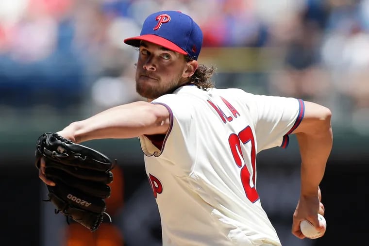 Aaron Nola pitched into the seventh inning Sunday.
