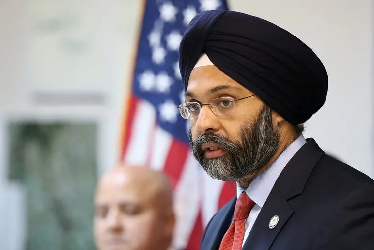 New Jersey Attorney General Gurbir Grewal speaks during a news conference in December. (Tim Tai/Philadelphia Inquirer/TNS).