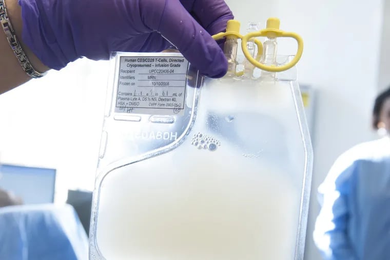 After Novartis genetically engineers each patient's T cells to attack cancerous blood cells, the product, Kymriah, is shipped in a bag to the hospital, where the one-time therapy is given intravenously.