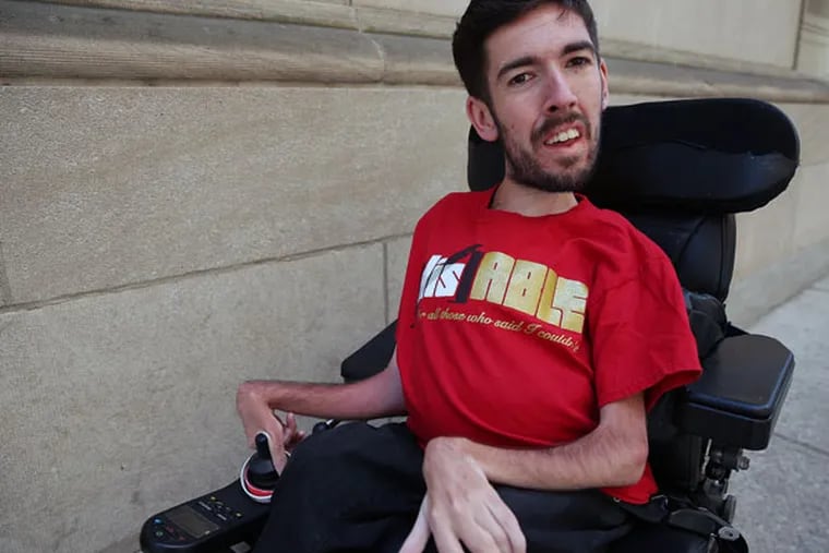 Jimmy Curran, who has been in a wheelchair since age 2, has had top internships from Wall Street to Capitol Hill. (DAVID MAIALETTI / Staff Photographer)