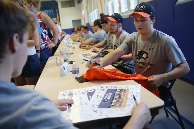 Carson Briere, seen signing a T-shirt at a 2019 event at Stone Harbor Elementary School in Stone Harbor, N.J.