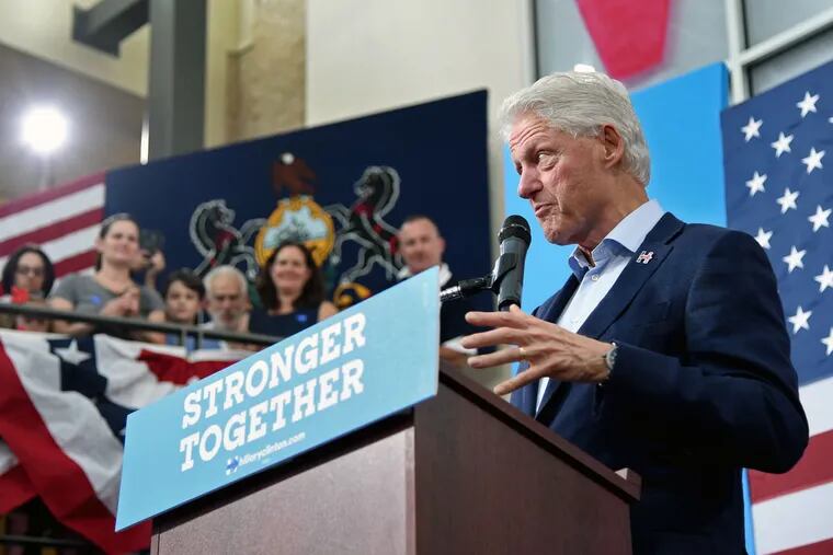 Speaking in Blue Bell, Former President Bill Clinton said he believed the country was “on the verge of the greatest period of shared discovery and prosperity.”