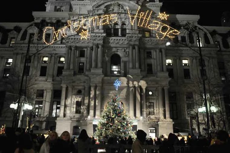 Philadelphia's tree lighting ceremony in December 2010.