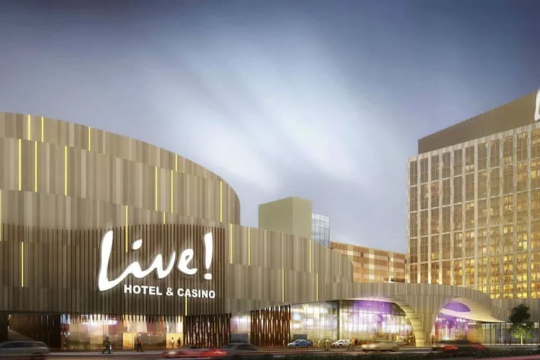 Plans for the Live! Hotel and Casino Philadelphia include an 18-story hotel and a seven-story garage.