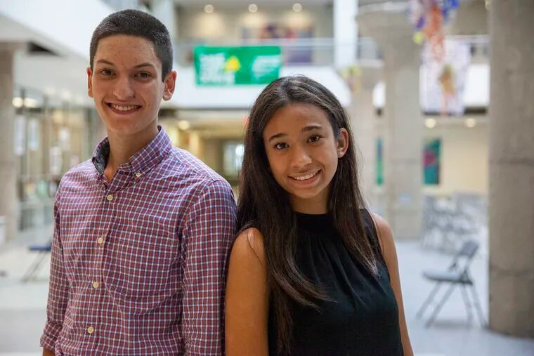 Alfredo Pratico, left, and Julia Frank are the new student members of Philadelphia's school board.