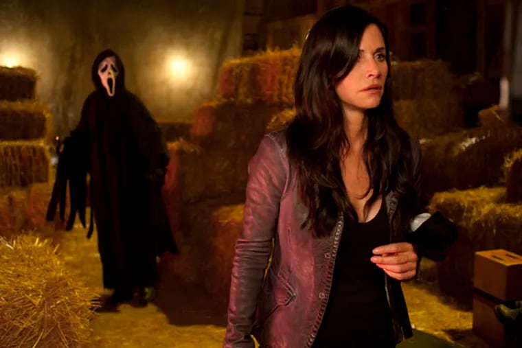In this publicity image released by The Weinstein Company, Courteney Cox is shown in a scene from the horror film "Scream 4." The MTV network says it will produce a pilot for a TV-series adaptation of the wildly popular slasher films. The series would reinvent the horror-comedy franchise that began with the original release in 1996 and spawned three sequels, the most recent in 2011. The filmsí original director, Wes Craven, is in discussions to direct the one-hour pilot, MTV said.  The "Scream" series is planned to debut in summer 2014.  (AP Photo/Dimension Films-The Weinstein Company, Gemma La Mana)