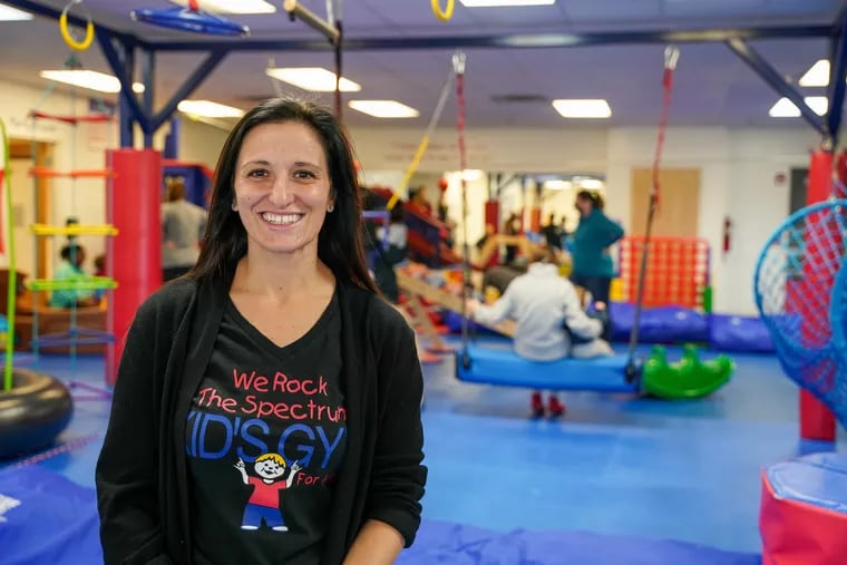 Pip Carty, owner of We Rock the Spectrum, at We Rock the Spectrum in Audubon, N.J., on Friday. We Rock the Spectrum is a gym for kids of all abilities.