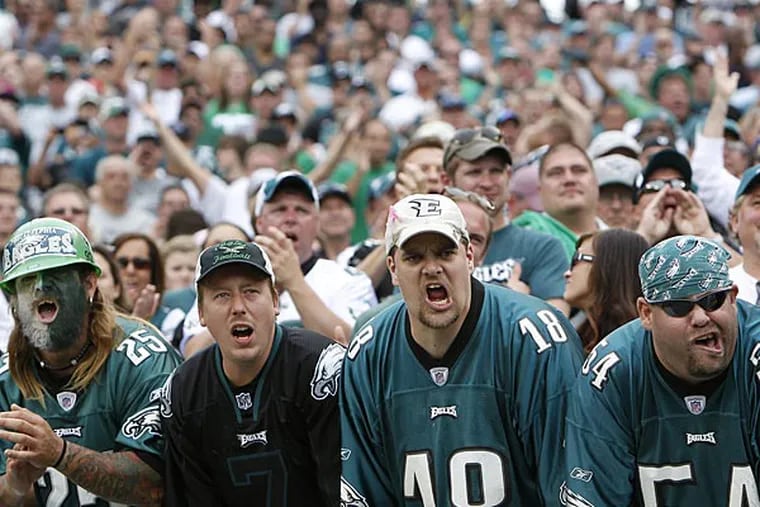 Eagles fans during a game at Lincoln Financial Field. (David Maialetti/Staff Photographer)