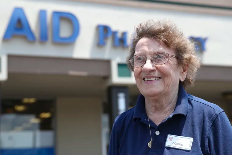 Connie Kleinschmidt, 85, poses for a portrait in front of the Rite Aid on Garrett Road in Upper Darby.