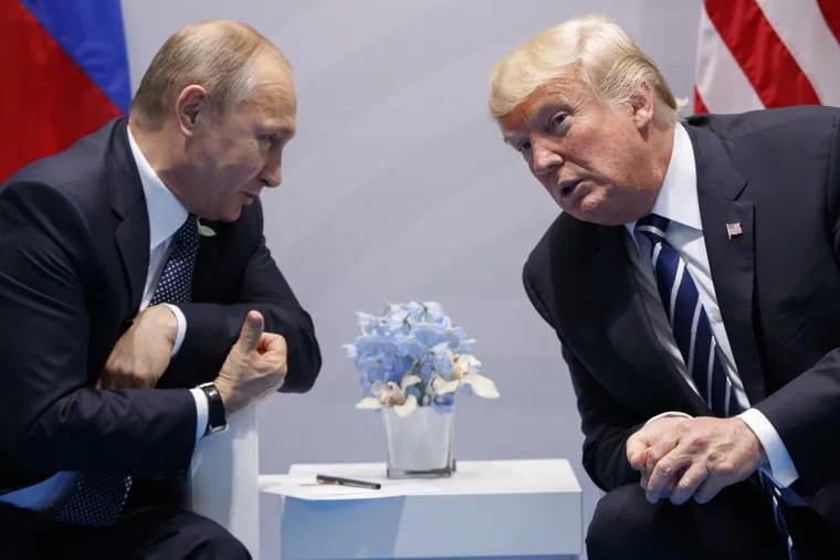 President Trump meets with Russian President Vladimir Putin at the G20 Summit on July 7.