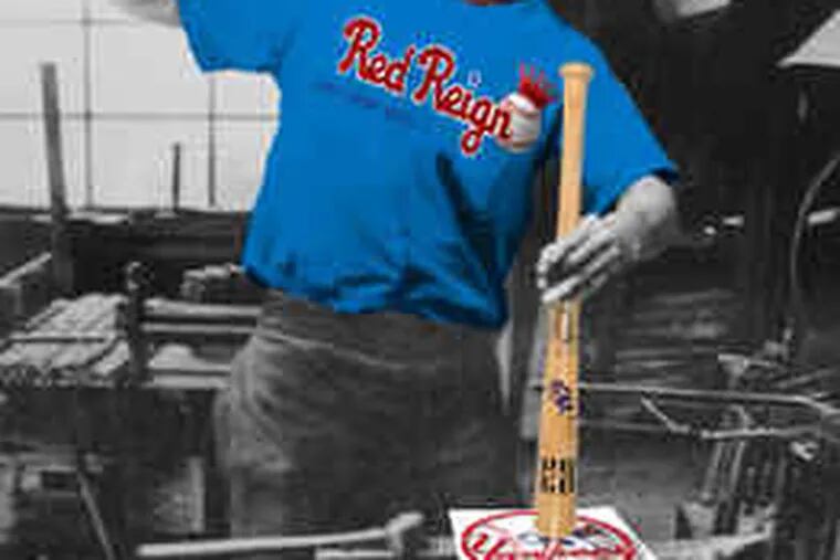 Brendan and Kevin O'Malley created this computer image of Phils manager Charlie Manuel wearing a Red Reign T-shirt.