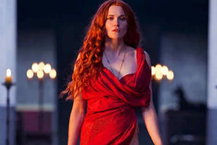 Lucy Lawless portrays the wife of the gladiator school owner Batiatus who acquires the newly enslaved Spartacus.