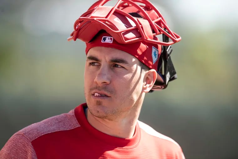 J.T. Realmuto has only caught Aaron Nola a handful of times so far in spring training.