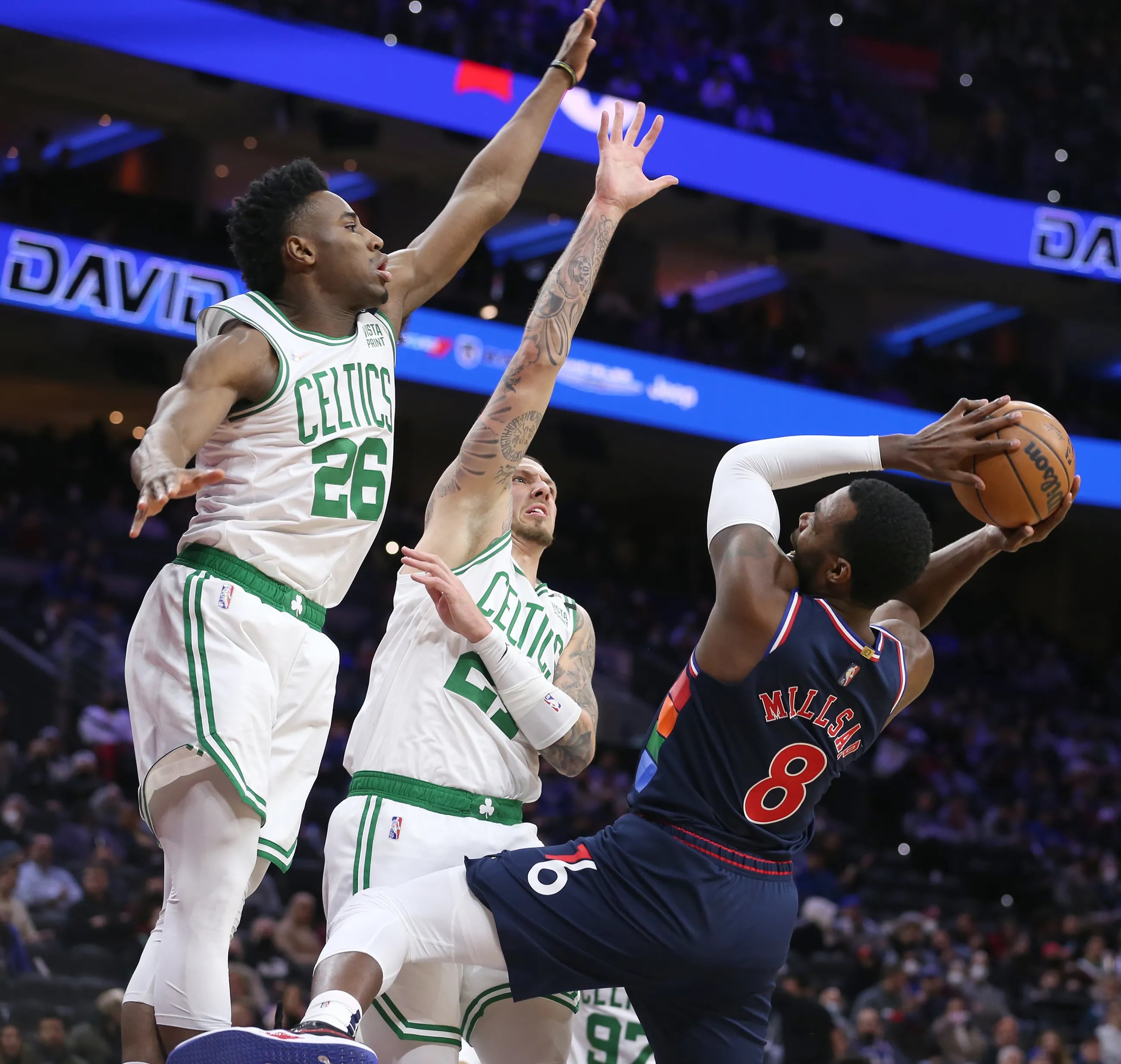 Sixers-Celtics: Paul Millsap connects from 3 in Philly debut – NBC