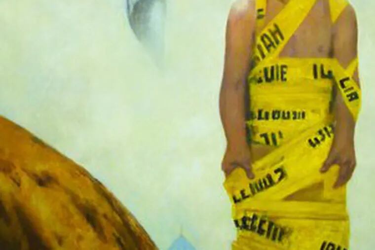Urban Organic at Projects Gallery includes &quot;Standing Luke in Caution Tape,&quot; Sidney Goodman&#0039;s oil-on-canvas (2007).
