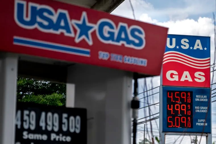 The USA Gas on Route 70 in Cherry Hill was selling regular unleaded gas for $4.599 a gallon on Sunday.