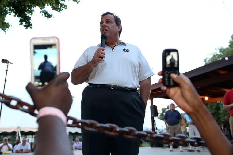 Gov. Christie said Donald Trump &quot;is coming to Philadelphia, and he is coming soon.&quot; Christie spoke at the 32nd Annual Billy Meehan Clambake.