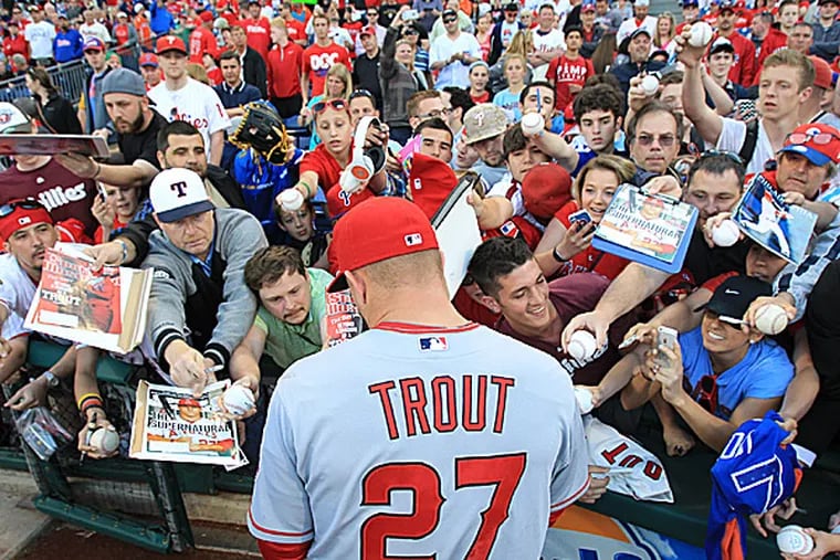 The Angels' Mike Trout. (Charles Fox/Staff Photographer)