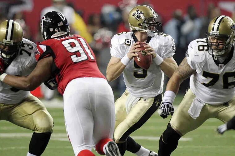 When the Saints seemed lost, Drew Brees led them all the way from their own 10-yard line for a fourth-quarter score and the lead. Brees was 7 of 8 for 72 yards on the drive, which ended with a TD pass to Jimmy Graham.