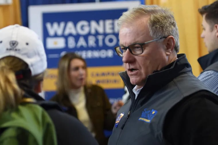 Sen. Scott Wagner  meets and greets voters during a campaign swing through the Pennsylvania Farm show in January.