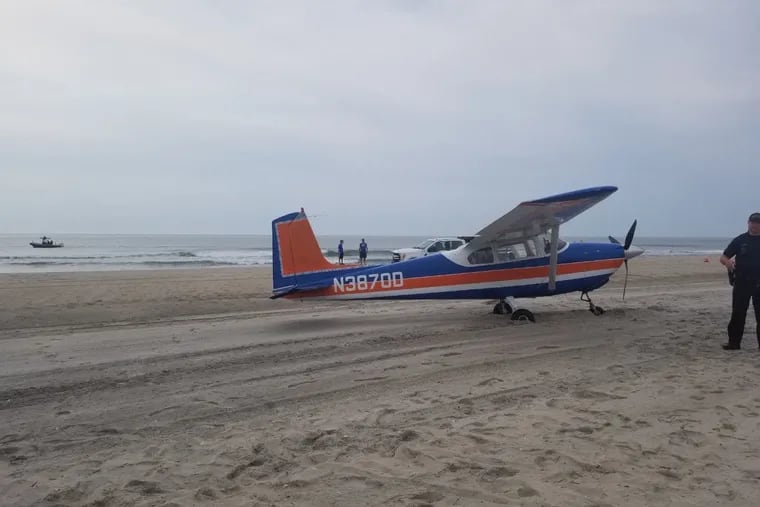 This single-engine Cessna conducted a successful emergency landing on an empty beach in the area of 49th Street in Ocean City around 8:35 a.m. Saturday. The pilot, the only occupant, was not injured, police said.