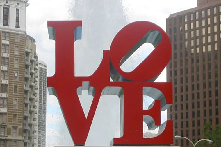 The iconic Love Park sign