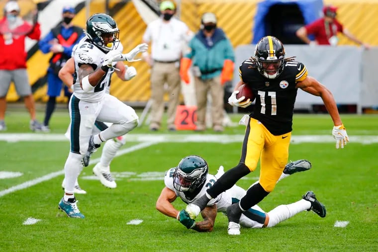 Steelers rookie Chase Claypool proved to be unstoppable Sunday against the Eagles, catching 7 passes for 110 yards and 3 touchdowns.