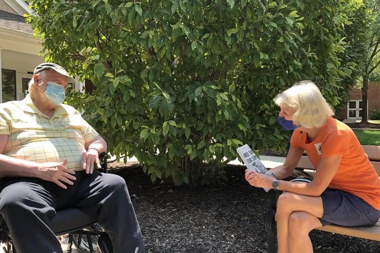 Carol Jackson had a rare garden visit this summer with her husband, James "Pete" Jackson.  He has ALS and frontotemporal dementia and lives at Abramson Center for Jewish Life.