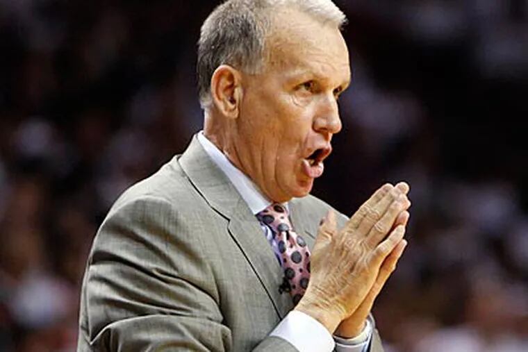Doug Collins and the Sixers fell to the Heat in five games during their first round playoff series. (David Maialetti/Staff Photographer)