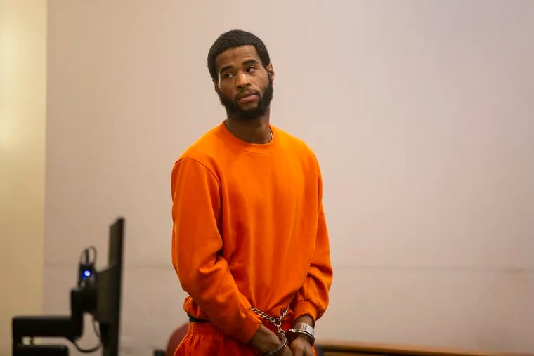 Alvin Wyatt is accused of murder, attempted murder, and related offenses in a shooting that killed a 10-year-old boy attending a high school football game Friday, Nov. 15, in Pleasantville, N.J. Wyatt is shown on Wednesday, Nov. 27, at a court hearing in Mays Landing.
