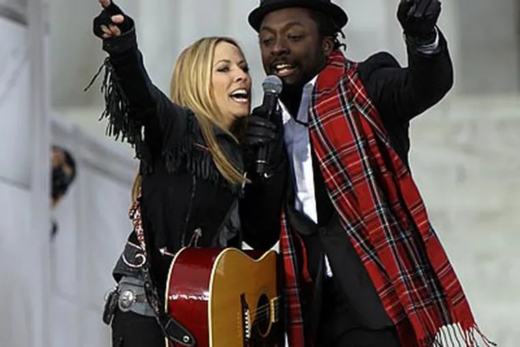 Sheryl Crow and will.i.am were among the headliners at a star-studded pre-inauguration concert last Sunday afternoon at the Lincoln Memorial. (Alex Brandon/AP)