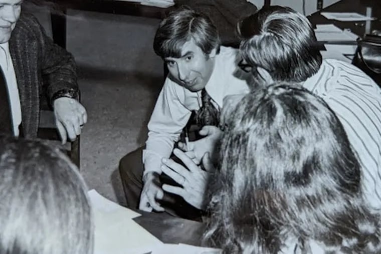 Dr. Bernoff, shown here during a teachers workshop in the 1970s, was devoted to improving science education throughout his career.
