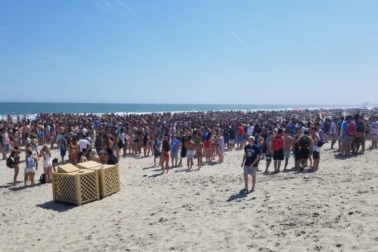 The scene on the Margate beach on Saturday May 26, 2018, Memorial Day Weekend.