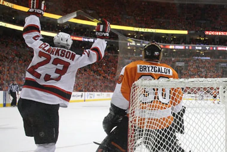 David Clarkson's goal was only his second in 12 Devils postseason games. (Yong Kim/Staff Photographer)
