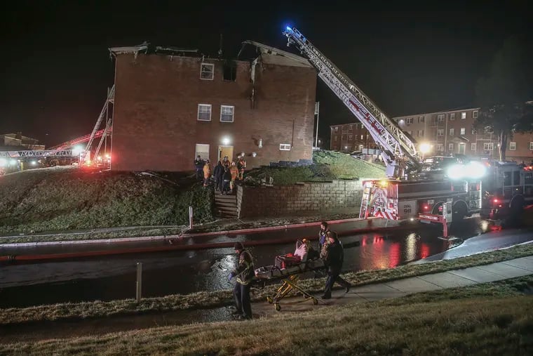 Two-alarm fire at the Kingswood Apartments on Wednesday night.