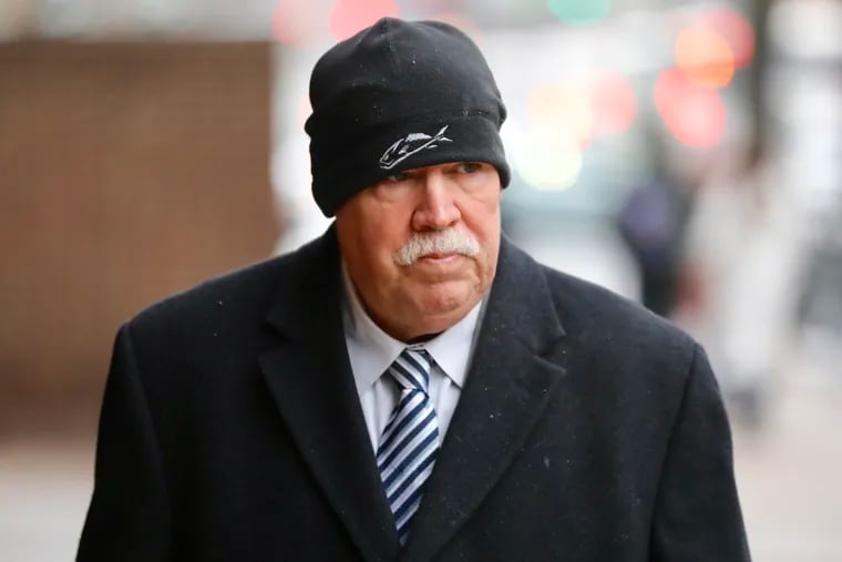 John Waltman, a Bucks County magistrate judge from Lower Southampton, enters the federal courthouse in Philadelphia on Friday, Jan. 18, 2019, to plead guilty to a host of corruption-related crimes. DAVID SWANSON / Staff Photographer