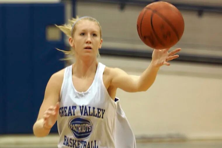 Sarah Bienes works on drills for Great Valley. The 5-foot-9 junior is expected to be a key contributor for the Patriots.