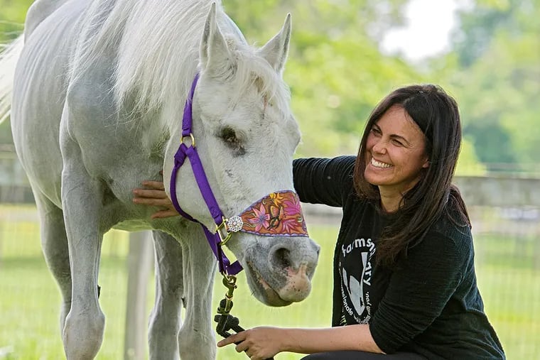 Tracey Stewart and Lily, the horse she and her husband, Jon, have adopted.