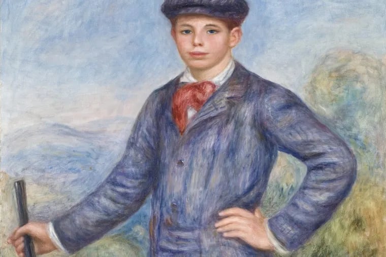 Detail from Pierre-Auguste Renoir’s “Jean as a Huntsman” (1910), for which the painter’s son Jean — famous filmmaker to be — posed as an adolescent.