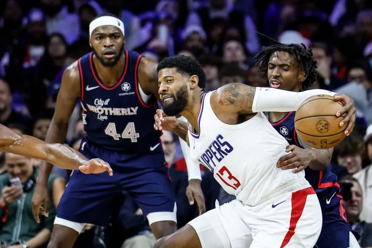 Clippers star Paul George (right), who scored 22 points against the 76ers on Wednesday night, could become a free agent this summer and the Sixers figure to be a suitor.