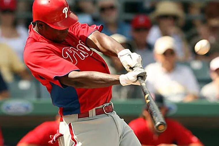 John Mayberry Jr. is hitting .353 with four home runs and nine RBIs in spring training. (Yong Kim/Staff Photographer)