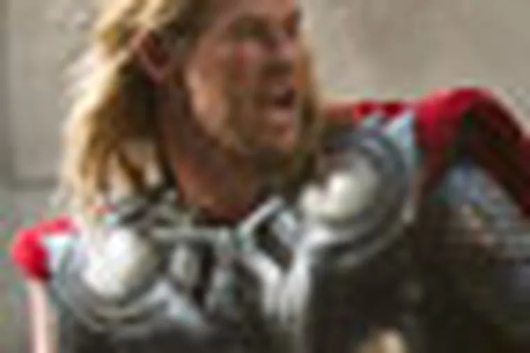 FILE - In this publicity film image released by Disney, Chris Hemsworth portrays Thor, left, and  and Chris Evans portrays Captain America, in a scene from "The Avengers," expected to be released on May 4, 2012. (AP Photo/Disney, Zade Rosenthal, File)